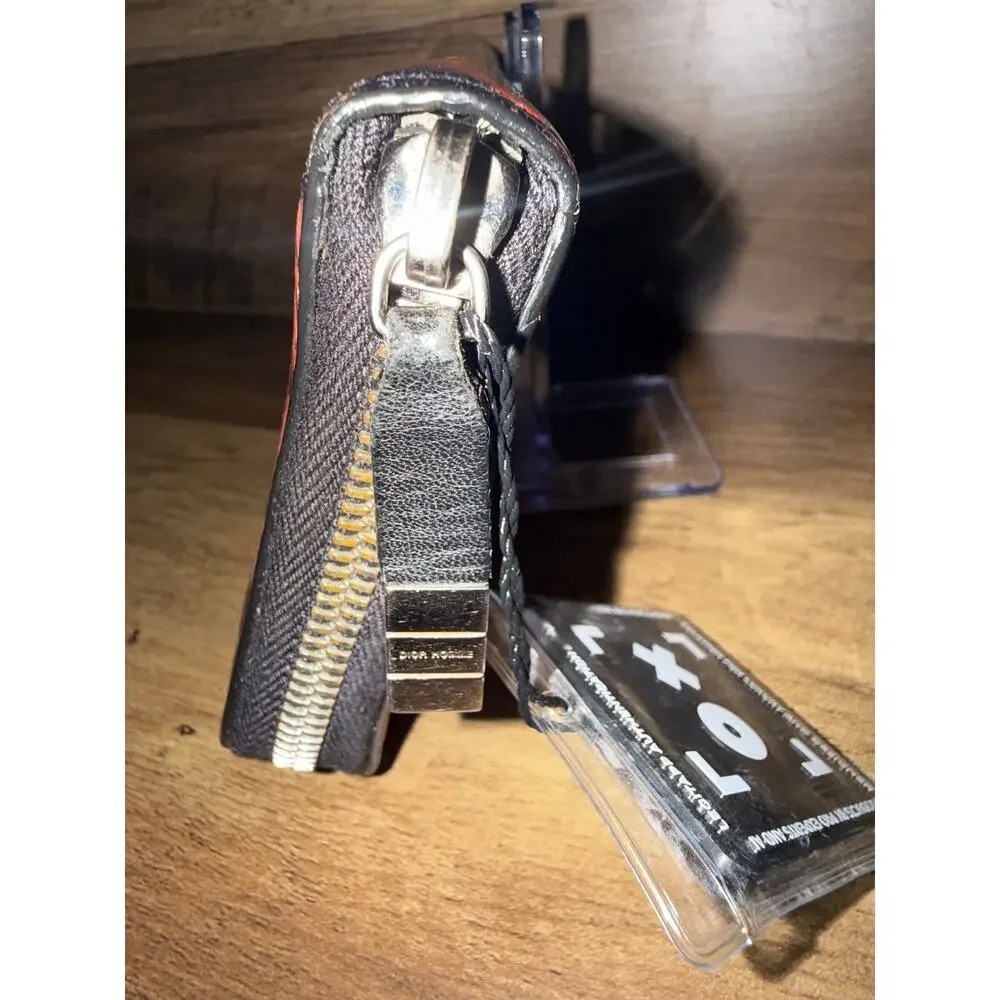 Dior Homme Abstract Graphic Printed Leather Zip Around Long Wallet